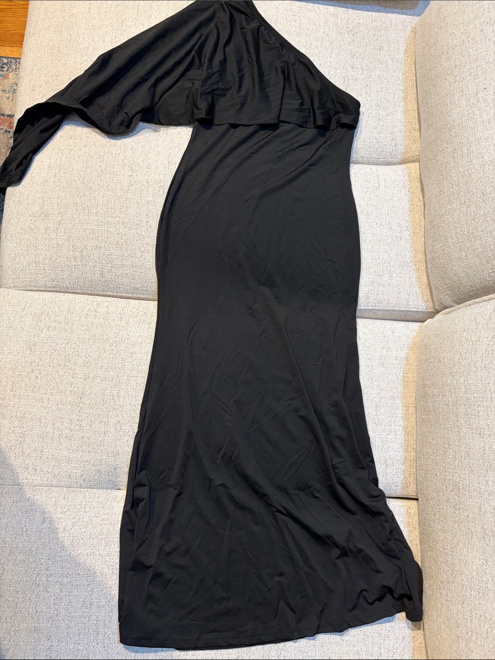 NWOT: SHEIN Black One-Shoulder Maxi Dress
